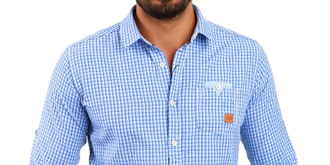 Pánska modro vzorovaná košeľa Premium Company