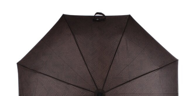 Pánsky hnedý skladací dáždnik s nápismi Ferré Milano