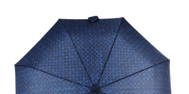 Pánsky skladací vzorovaný dáždnik v modrej farbe Ferré Milano