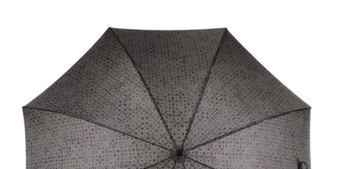 Pánsky šedo-hnedý dáždnik so vzorom Ferré Milano