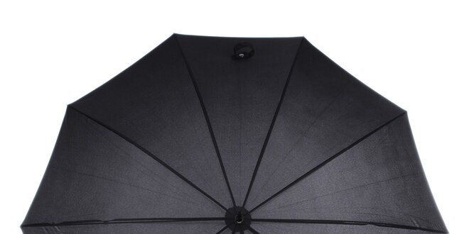 Dámsky čierny dáždnik s drevenou rukoväťou Ferré Milano