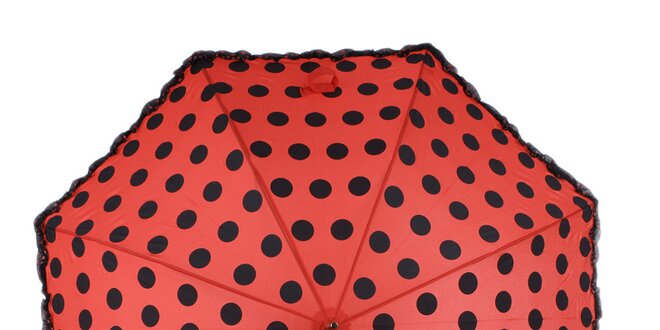 Dámsky červený dáždnik s bodkami Ferré Milano