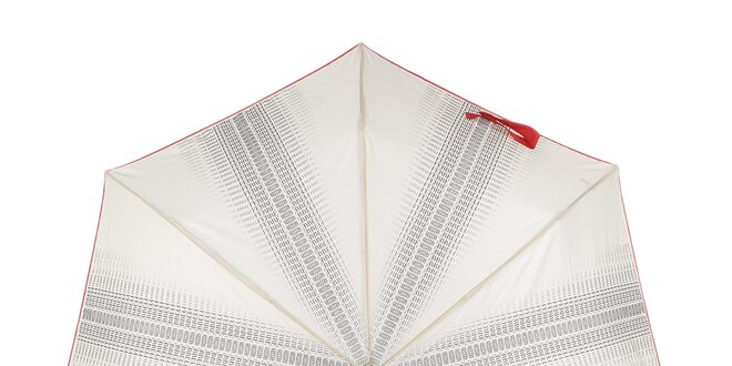 Dámsky krémový skladací dáždnik s nápismi Ferré Milano