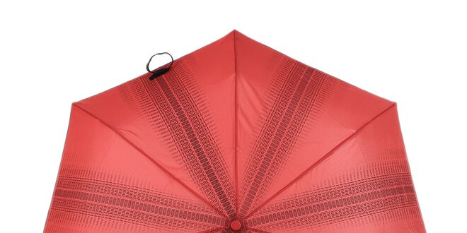 Dámsky červený skladací dáždnik s nápismi Ferré Milano