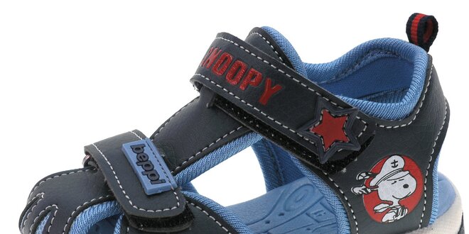Detské tmavo modré kožené sandálky Beppi