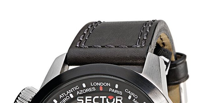 Pánske čierne oversized hodinky Sector