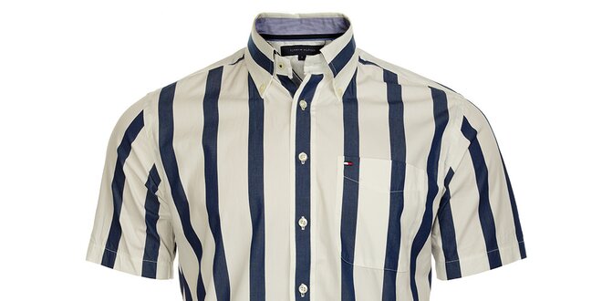 Pánska modro-biela prúžkovaná košeľa Tommy Hilfiger