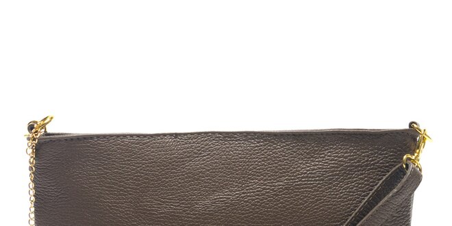 Dámska hnedá listová kabelka s popruhom Carla Ferreri