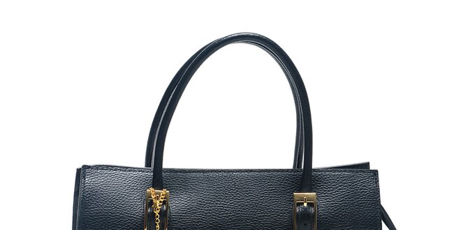 Dámska čierna kabelka so zlatými prvkami Carla Ferreri
