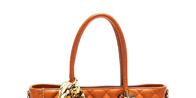 Dámska koňaková kabelka so šatkou Carla Ferreri