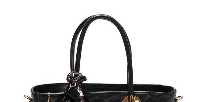 Dámska čierna kabelka so šatkou Carla Ferreri