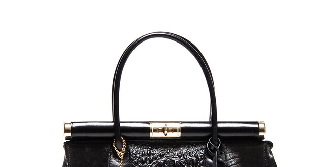 Dámska kufríková kabelka v čiernej farbe Carla Ferreri
