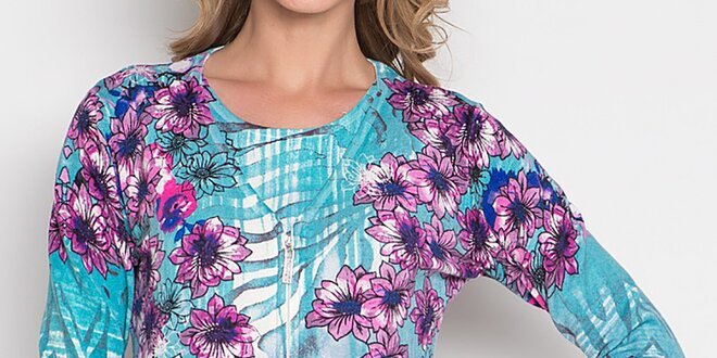 Dámsky farebne vzorovaný komplet - svetrík a tričko Imagini