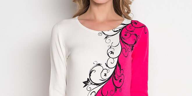 Dámska ružovo-biela tunika so vzorom Imagini