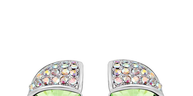 Dámske náušnice so zelenými kryštáľmi Mileyna Accesories