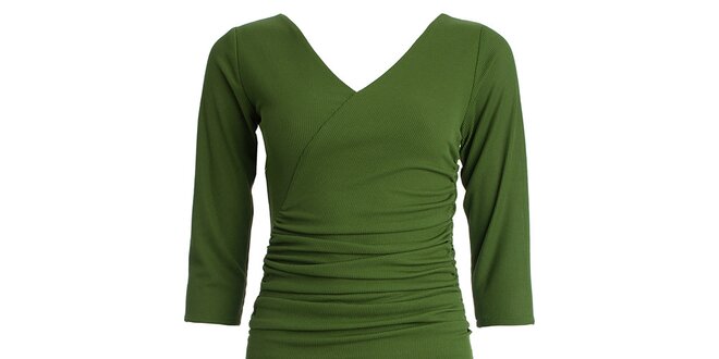 Dámske zelené šaty s 3/4 rukávom CeMe London