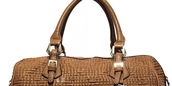 Dámska hnedá kabelka s plastickým vzorom Bessie