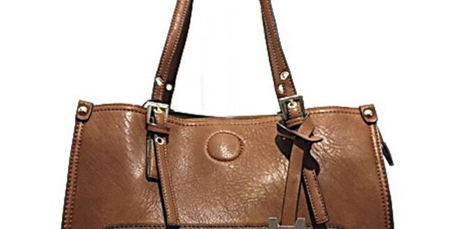 Dámska hnedá kabelka so zipsovým vreckom Bessie