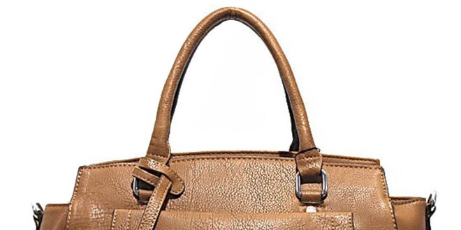 Dámska hnedá kabelka s vonkajším vreckom Bessie