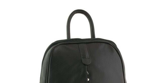 Dámsky čierny kožený ruksak Valentina Italy