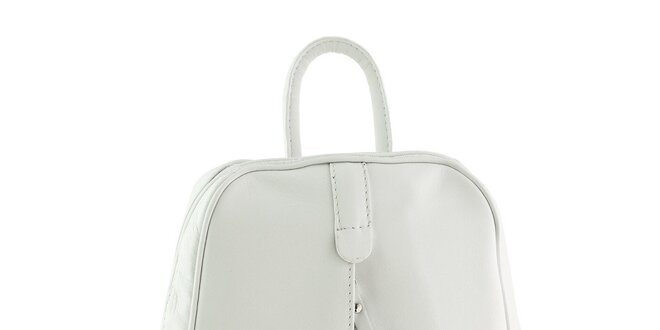 Dámsky biely kožený ruksak Valentina Italy