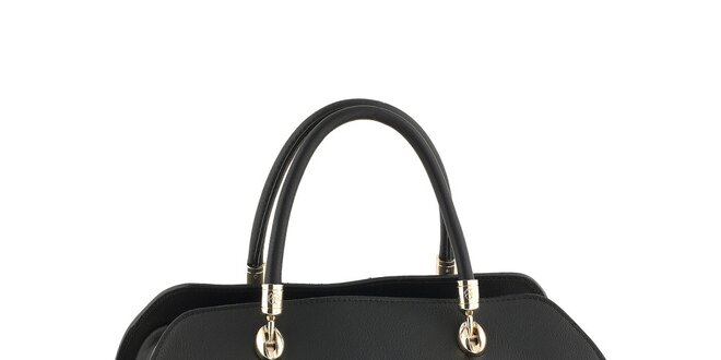 Dámska čierna kabelka s kovovými prvkami Valentina Italy