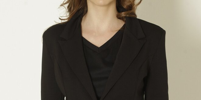 Dámske čierne sako so svetlými manžetami Keren Taylor