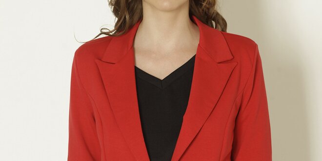 Dámske červené sako so svetlými manžetami Keren Taylor