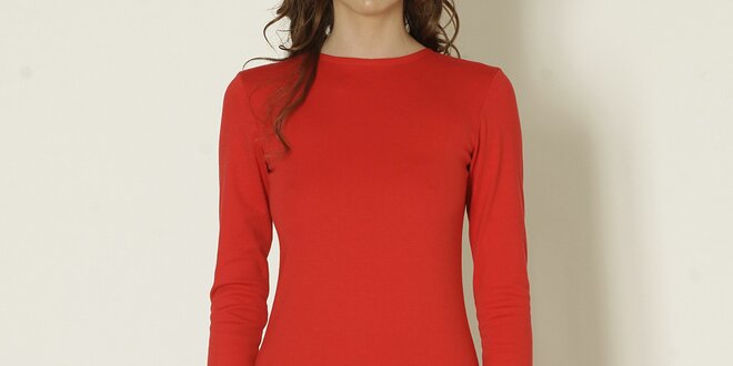 Dámske červené šaty s dlhým rukávom Keren Taylor