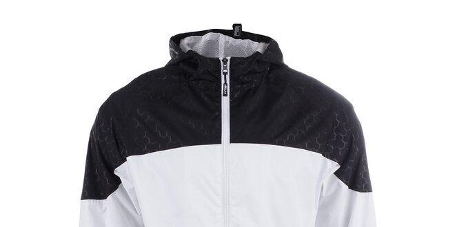 Pánska čierno-biela športová bunda s kapucňou Joluvi