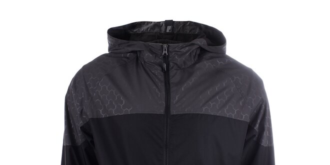 Pánska šedo-čierna športová bunda s kapucňou Joluvi