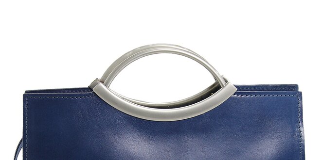 Dámska modrá kožená kabelka Florence Bags