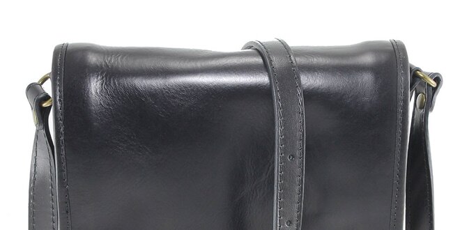 Dámska čierna kožená taška cez rameno Florence Bags