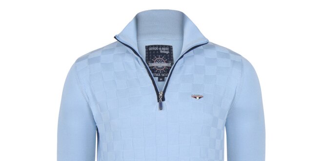 Pánsky modrý sveter s lakťovými nášivkami Giorgio di Mare