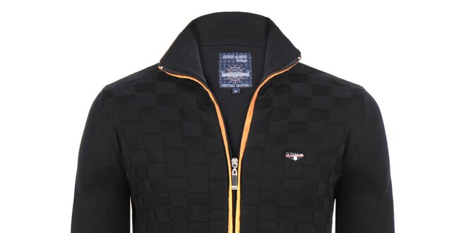 Pánsky čierny sveter na zips Giorgio di Mare