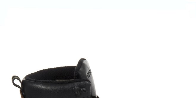 Pánske hnedo-čierne kožené topánky Crocs