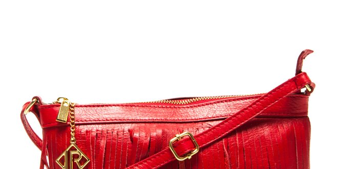 Dámska červená kabelka so strapcami Isabella Rhea