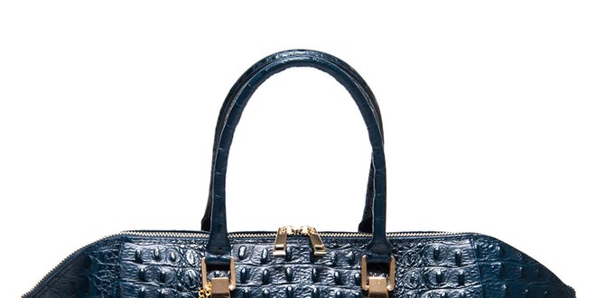 Dámska modrá kabelka s plastickým vzorom Isabella Rhea