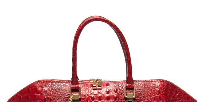 Dámska červená kabelka s plastickým vzorom Isabella Rhea