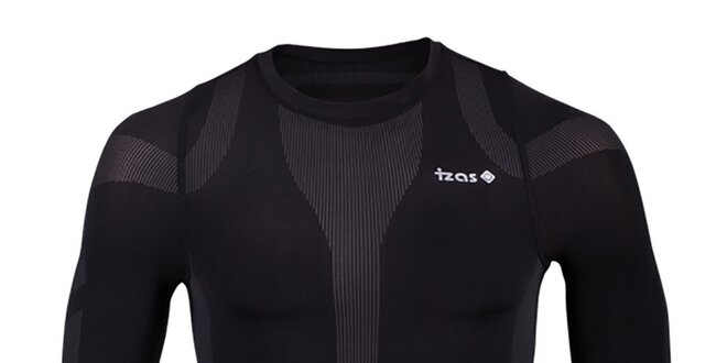 Pánske funkčné tričko s dlhým rukávom v čiernej farbe Izas