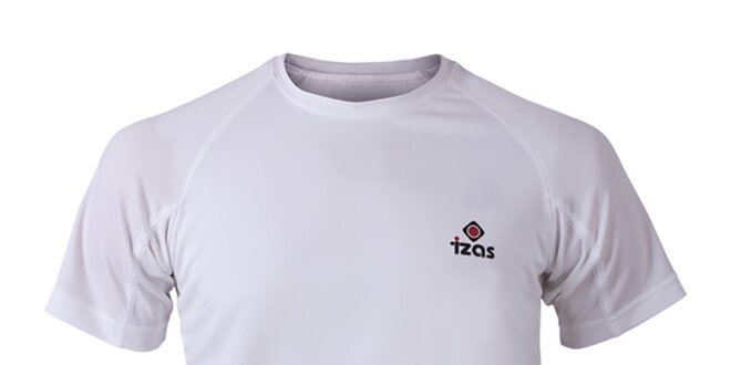 Pánske biele funkčné tričko s krátkym rukávom Izas