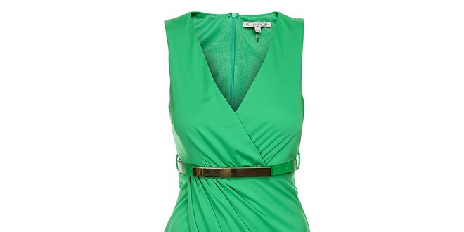 Dámske zelené šaty Lucy Paris s pásikom