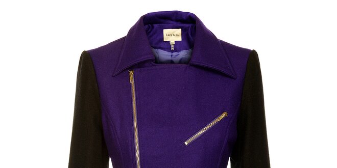 Dámsky fialovo-čierny kabátik Lucy Paris so zipsom