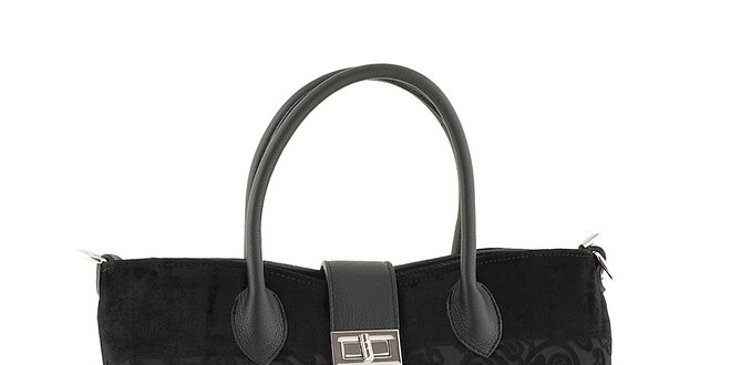 Dámska čierna kabelka s kvetinovým vzorom Classe regina