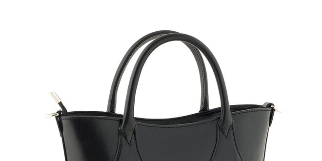 Dámska kožená kabelka v čiernej farbe Classe regina