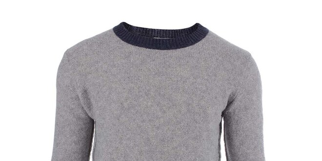 Pánsky šedý sveter s kontrastným lemovaním Big Star