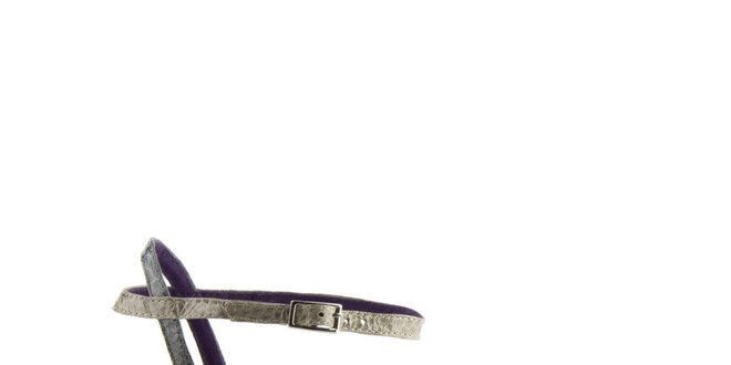 Dámske fialové pásikavé topánky Lise Lindvig s hadím motívom