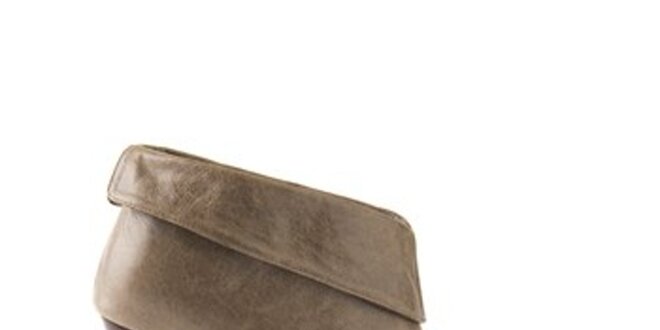 Dámske šedo hnedé kotníkové topánky  Lise Lindvig s otvorenou špičkou