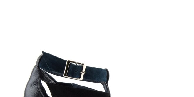 Dámske modro-čierne remienkové topánky Lise Lindvig