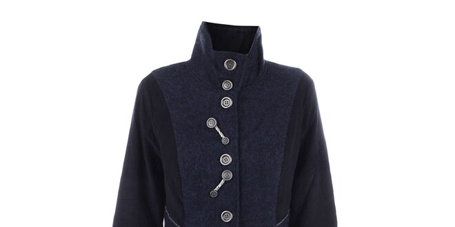 Dámsky tmavo modrý kabát s gombíkmi Dislay DY Design